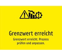 Limite raggiunto - Limite raggiunto. Verifica e personalizzazione del processo. - Scudo in alluminio A5: 210x148mm - Con grafica e testo