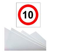 Limite Velocità 10, Cartello Vinile Taglio Su Glasspack 1 Mm Spessore