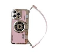 Limited Edition Old School Camera for iPhone Case,Cute Camera Design,Vintage Camera Phone Case,With Removable Neck Strap Lanyard for iPhone 16 Pro Max Case(Pink,For iPhone 16 PRO)