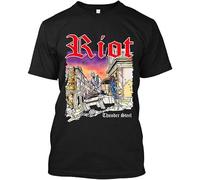 Limited Riot V Thundersteel American Speed Metal Band Art Logo T-Shirt S-4XL. Black XS Mens