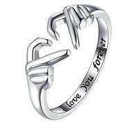 Limitoll Anello Claddagh Claddagh da donna con cuore e scritta "I Love You Forever", celtico irlandese Claddagh, amore, lealtà, amicizia, donna