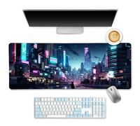 LIMKRIAN Cyberpunk Neon Tokyo - Tappetino da scrivania, grande tappetino per mouse da gioco, tappetino per mouse per scrivania, computer portatile, ufficio, lavoro, casa, 80 x 30 cm
