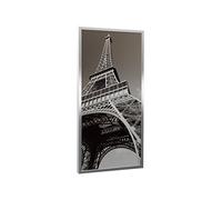 limmer 5437412 riscaldamento/Immagine riscaldamento ecosun G, Riscaldamento pannello in vetro per il montaggio a parete e a soffitto, 21 mm alluminio cornice in argento, motivo: Torre Eiffel, 600 W