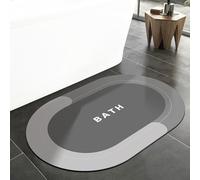 LIMNUO Tappeto da Bagno Antiscivolo con Igroscopicità,Tappetini da Bagno,Tappetini da bagno antimuffa ad asciugatura rapida,Tappeto Assorbente Lavabili Bath Mat-Quick Dry (Grigio, 60x40cm)