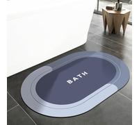 LIMNUO Tappeto da Bagno Antiscivolo con Igroscopicità,Tappetini da Bagno,Tappetini da bagno antimuffa ad asciugatura rapida,Tappeto Assorbente Lavabili Bath Mat-Quick Dry (Blu, 60x40cm)