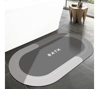 LIMNUO Tappeto da Bagno Antiscivolo con Igroscopicità,Tappetini da Bagno,Tappetini da bagno antimuffa ad asciugatura rapida,Tappeto Assorbente Lavabili Bath Mat-Quick Dry (Grigio, 70x50cm)