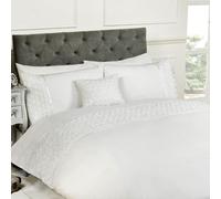 Limoges Rosa Increspato Misura Super King Set Copripiumino Lusso Letto Bianco