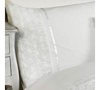 Limoges Rosa Increspato Misura Super King Set Copripiumino Lusso Letto Bianco
