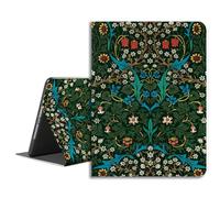 LiMon Arts Custodia per iPad Mini 6a generazione 8,3" 2021 con design floreale, custodia sottile Folio Cute Art, in pelle PU multi-angolo con portamatite, verde floreale Bloom botanico William Morris