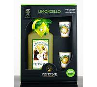 Limoncello 100% naturale con bicchieri in ceramica di Vietri sul Mare dipinti a mano