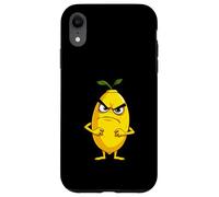 Limone arrabbiato in stile cartoon con espressione seria Custodia per iPhone XR