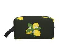 Limone Con Ramo E Bouquet Di Gigli Neri, Borsa per il trucco Borsa per cosmetici Borsa da viaggio portatile da viaggio Borsa per trucco Organizer