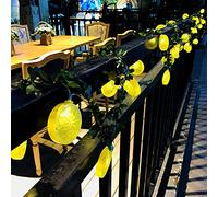 Limone Decor String Lights,Limone Ghirlanda Lampada,Luci notte Fairy Fruit Artificiale Fede Natale Festival Decorazione Della Casa Batteria Caricata Luce Bianca Calda (3M/20LED, Giallo Limone-B)