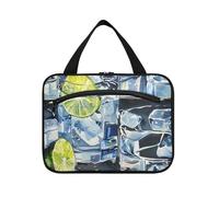 Limone e ghiaccio. Kit da viaggio da appendere per gli uomini con gancio, Designer Necessities Borsa per la cura della pelle per i viaggiatori in viaggio bolso para maquillaje de Mujer L