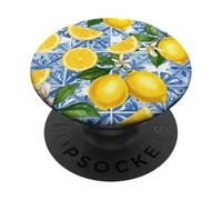 Limone Italiano Blu Piastrelle Estetiche Frutti Estivi Carino Girly PopSockets PopGrip Adesivo