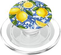 Limone Italiano Blu Piastrelle Estetiche Frutti Estivi Carino Girly PopSockets PopGrip per MagSafe