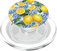 Limone Italiano Blu Piastrelle Estetiche Frutti Estivi Carino Girly PopSockets PopGrip per MagSafe