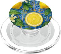 Limone Italiano Blu Piastrelle Estetiche Frutti Estivi Carino Girly PopSockets PopGrip per MagSafe