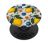 Limone Italiano Blu Tile Estetica Carino Girly Estate Frutti PopSockets PopGrip Adesivo