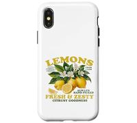 Limoni freschi e piccanti vintage frutta retrò pesca grafica Custodia per iPhone X/XS