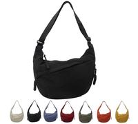 Limorence Crossbody Bag, Limorence Women's Fashion Plain Color Nylon Crossbody Bag, Multi-Pocket Bag for Women (Black)
