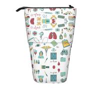 LimPac Astuccio telescopico con 4 astucci astratti per biologia e chimica, astuccio per matite, borsa per trucchi, grazioso organizer per ufficio, Nero , Taglia unica, Art Eeco