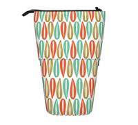 LimPac Astuccio telescopico con stampa in stile moderno della metà del secolo, astuccio per cancelleria, portapenne retrattile con cerniera