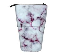 LimPac Astuccio telescopico viola con stampa marmorizzata, supporto per cancelleria, portapenne retrattile con cerniera, Nero , Taglia unica, Art Eeco