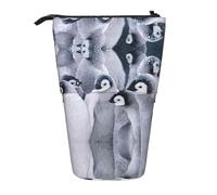 LimPac Cute Penguin1 - Astuccio telescopico con stampa, astuccio per cancelleria, portapenne retrattile con cerniera, Nero , Taglia unica, Art Eeco