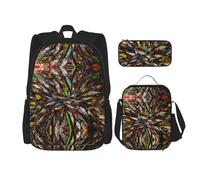 LimPac Esca da pesca elegante zaino da viaggio, portapranzo, set di astuccio, carino anti-acqua, robusto, leggero, nero, taglia unica, Nero , Taglia unica