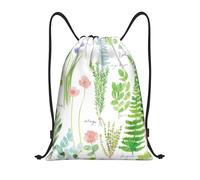 Limpac Spring Herbs Garden Print Coulisse Zaino da Palestra, Fitness Viaggi Spiaggia Sport Storage per Uomo Donna, Nero , S