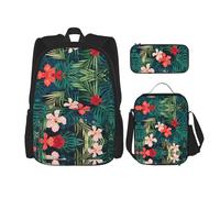 LimPac Summer Hawaiian elegante zaino da viaggio portapranzo astuccio set carino resistente all'acqua durevole leggero nero, taglia unica, nero, taglia unica, Nero , Taglia unica