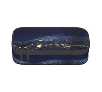 LimPac View Of Earth - Astuccio per matite di grande capacità, con cerniera, organizer per penne e trucchi da ufficio