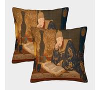 L'imperatore Kangxi seduto nel suo studio Fodera Per Cuscino Con Motivo Cina della dinastia Qing Cuscino Decorazione Della Casa Uomini E Donne Soggiorno Camera Letto Divano Poltrona 50x50cm 2 Pacchi