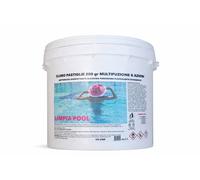 Limpia Pool MULTIFUNZIONE 6 AZIONI COMPRESSE 200 GR Cloro Acqua Piscine 5 KG
