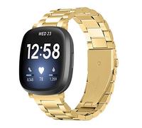 Limque Cinturino in acciaio inossidabile compatibile con Fitbit Versa 4/Fitbit Sense 2 per donne e uomini, cinturino in metallo regolabile per Fitbit Versa (oro)