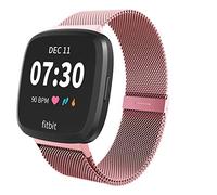 Limque Cinturino magnetico compatibile con Fitbit Versa/Versa 2/Versa Lite/SE, cinturino di ricambio regolabile in metallo per Fitbit Versa Smart Watch, multicolore (oro rosa, L)