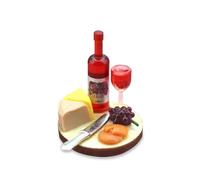 Limtula 1/12 Set Cibo per Vino e Formaggio in Miniatura Case delle Bambole Accessori per la Decorazione della Cucina Modello Dolci Case delle Bambole per Bambini Adulti Set taglieri per e Vino