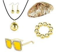 Limtula 1950 1960 1970 80 Donne Discoteche Costume Set Lady Discos Accessori Orecchini Occhiali Da Sole Paillettes Caps Neacklace Parrucche