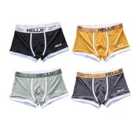 Limtula 2. Boxer da uomo in seta di ghiaccio, 4 pezzi, boxer elasticizzati, traspiranti, rinfrescanti, anti-risalita, con controllo, slip traspiranti, B, Taglia unica