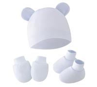 Limtula 3 / Set Cappello per Neonato Guanti AntiGraffio coprigambe Protettivo Guanti per Neonato Berretto e Calzini Set coprigambe per Bambino Accessori Invernali per Bambini