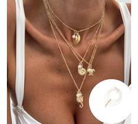 Limtula 4 pz/set Casual Vacanza Collana Ispirato Lunghezza Regolabile Collana Con Marino Marino Fascino E Chiusura Chiusura Vacanza Gioielli