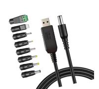 Limtula 8 adattatori USB a DC5.5mm 5V / 9V / 12V Step Up Caricabatterie Cavo per Router Modem Fotocamera LED Dispositivi Display Digitale Caricabatterie