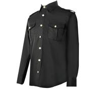 Limtula Abbigliamento da lavoro di sicurezza Top con bottoni e tasche con patta Manica corta/lunga Colletto con risvolto Camicia da lavoro uniforme Camicetta nera Camicetta elegante Servizio Camicetta