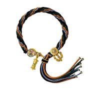 Limtula Accessorio per bracciale in tessuto tibetano dal design unico per donne interessate patrimoni culturali e stili personalizzati Bracciale prosperità
