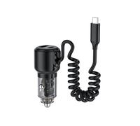 Limtula Adattatore Ricarica USB C per Camion per Auto Adattatore Ricarica per Auto Tipo C con Cavo a Spirale Tipo 45 W 65 W