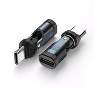 Limtula Adattatore USB C con rotazione a 540 ° PD240W Ricarica rapida Connettori corrente 5A Adattatore ricarica durevole in lega alluminio ABS Connettori rapidi angolari USB C