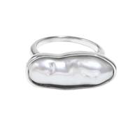 Limtula Anelli pratici Gioielli da dito Eleganti Strisce Lunghe Perle Anelli in Acciaio Inox Texture Adatto Per Le Donne Presente Perle, E, come descritto, come descritto