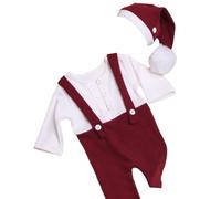 Limtula Attraente Pagliaccetto Appena Con Set Cappelli Comodi Abbigliamento In Cotone Con Berretti Set Per Bambini Per Un Servizio Fotografico Memorabile Bambini In Costume Natalizio