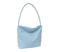 Limtula Borsa a tracolla in nylon casual alla moda per le donne semplici lettere ricamate a colori ascelle borsa secchiello ascella moda secchio, Blu